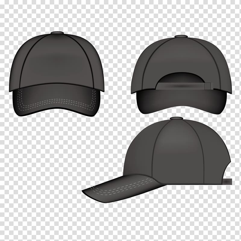 three black baseball caps , Baseball cap Hat Equestrian helmet, baseball cap transparent background PNG clipart