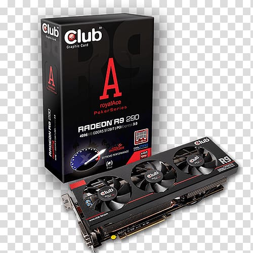 Graphics Cards & Video Adapters AMD Radeon Rx 200 series Club 3D AMD Radeon Rx 300 series, ace of clubs transparent background PNG clipart