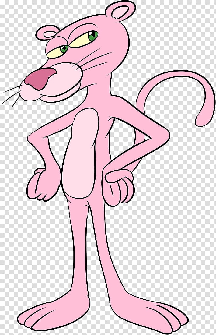 Line art Cartoon Muscle , pink panther transparent background PNG clipart