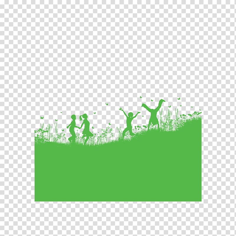 Child Play Illustration, Green child silhouette transparent background PNG clipart