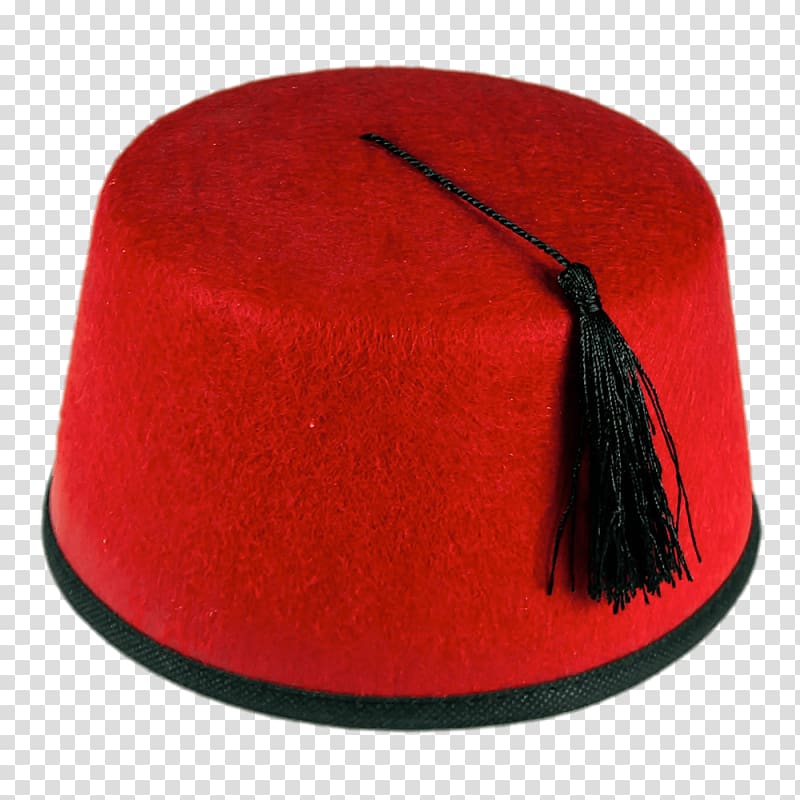 red and black pez hat, Fez With Black Tassel transparent background PNG clipart