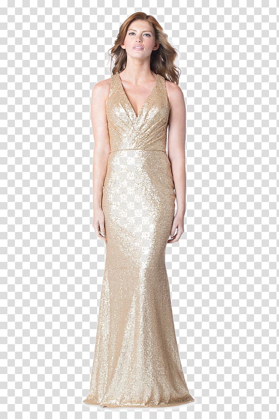 Wedding dress Sequin Prom Gown, evening dress transparent background PNG clipart