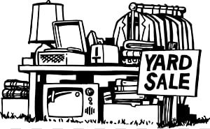 yard sale clip art black and white