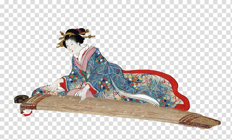 Japanese art Ukiyo-e Koto, japan transparent background PNG clipart