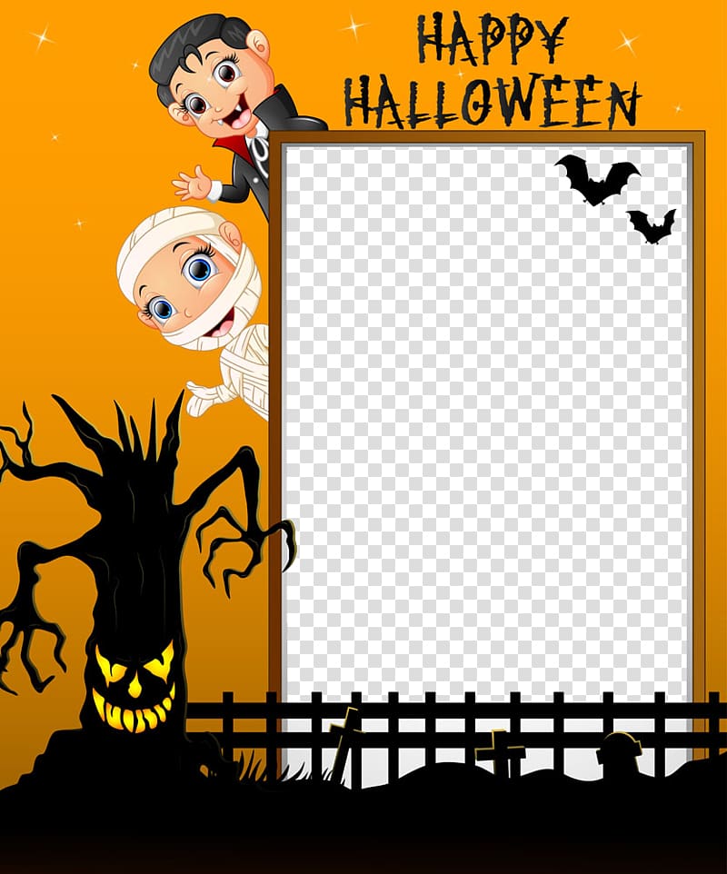 Halloween Illustration, Halloween Border transparent background PNG clipart