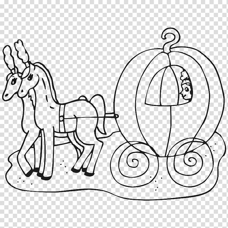 Cinderella Coloring book Carriage Child, A simple portrait of Cinderella pumpkin carriage transparent background PNG clipart