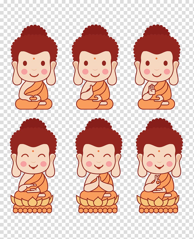 Illustration, Cartoon Buddha transparent background PNG clipart