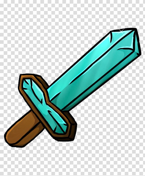 Minecraft Transparent Diamond Sword - Minecraft Diamond Sword Crossed  Clipart, clipart, png clipart