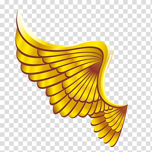 gold wave illustration, Wing , Wings game character transparent background PNG clipart
