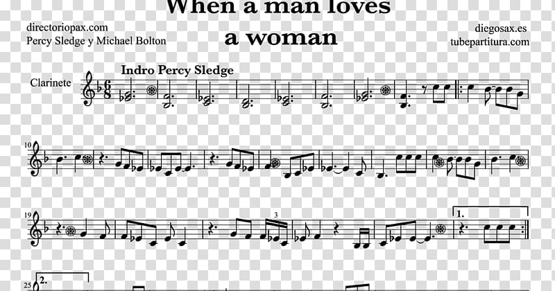 Sheet Music When a Man Loves a Woman Saxophone Guitar, sheet music transparent background PNG clipart