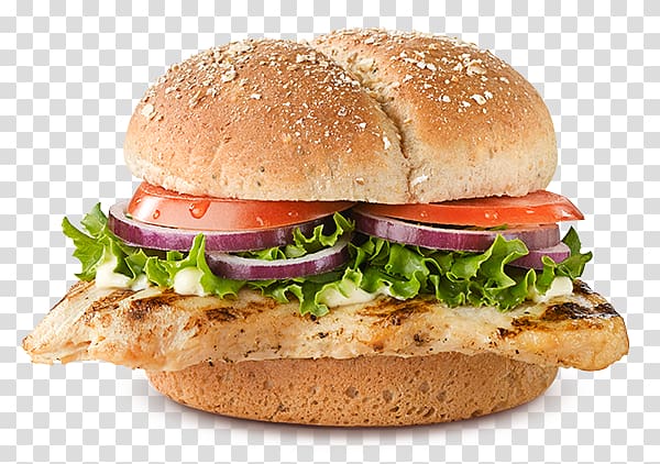 Chicken sandwich Hamburger Veggie burger Barbecue chicken Chicken patty, chicken burger transparent background PNG clipart