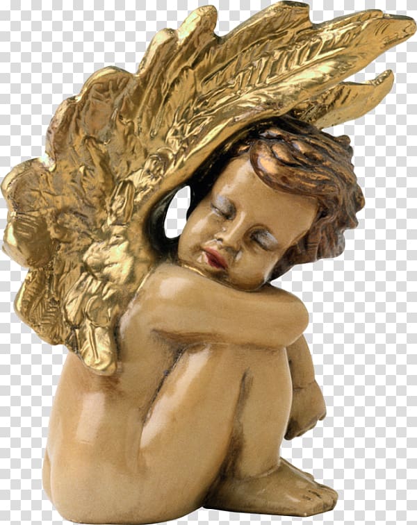 Mourning Angel Figurine Sculpture Statue, angel transparent background PNG clipart