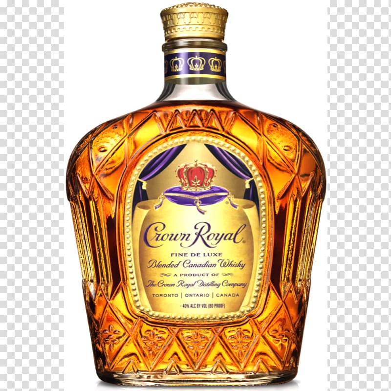 Crown Royal Canadian whisky Blended whiskey Distilled beverage, wine transparent background PNG clipart
