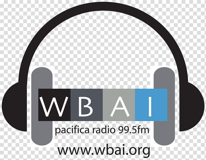 Headphones Logo WBAI New York City FM broadcasting, Broadcast Flyer transparent background PNG clipart