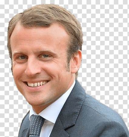 man smiling while wearing gray suit jacket, Emmanuel Macron Large Smile transparent background PNG clipart