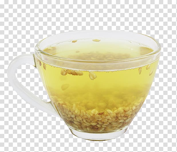 Barley tea Coffee Buckwheat tea, Yellow buckwheat tea cup transparent background PNG clipart