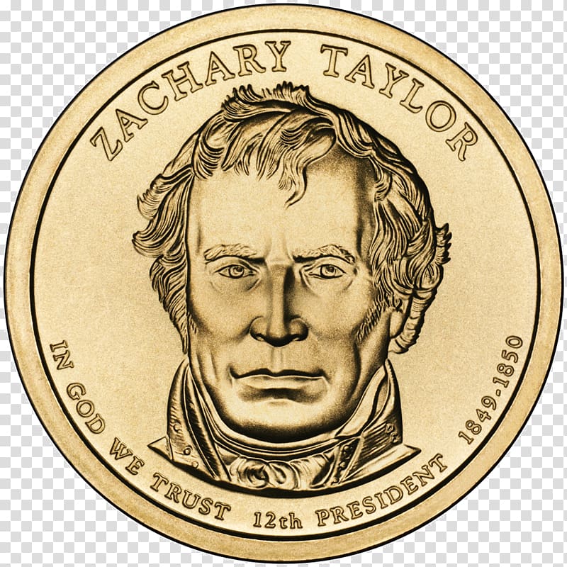 Zachary Taylor United States of America Presidential $1 Coin Program President of the United States, coin transparent background PNG clipart