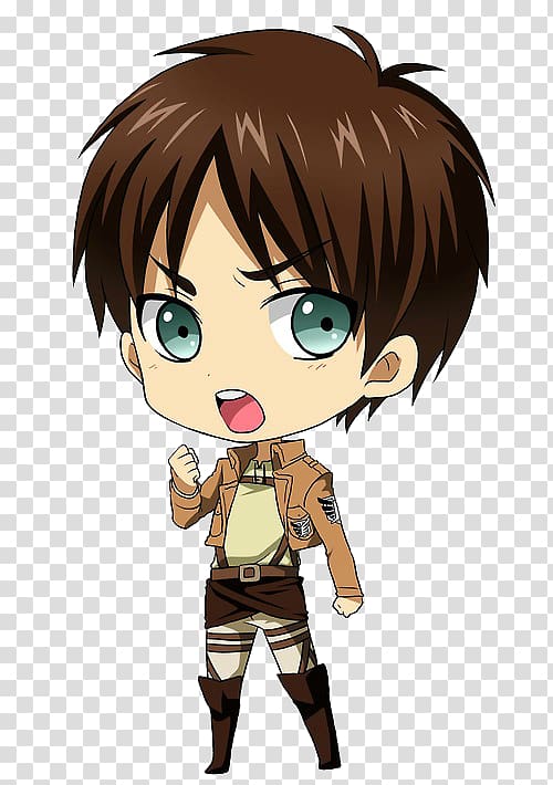 Eren Yeager Mikasa Ackerman Armin Arlert A.O.T.: Wings of Freedom Attack on Titan, chibi boy transparent background PNG clipart