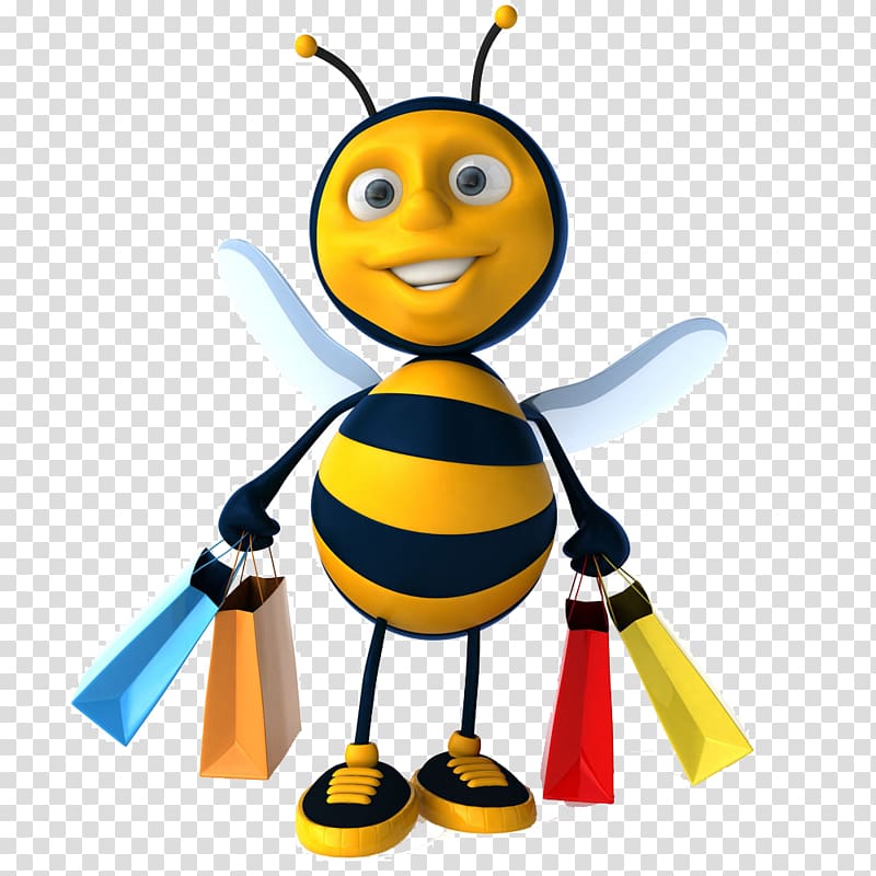 Bumblebee Honey bee , Shopping bees transparent background PNG clipart