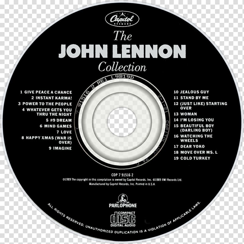 Compact disc The John Lennon Collection Power to the People Music Album, john lennon transparent background PNG clipart