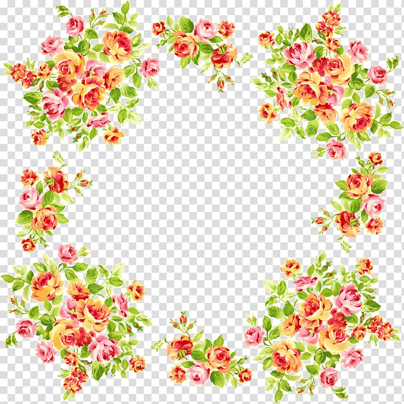 Frames Flower , simple flower frame transparent background PNG clipart