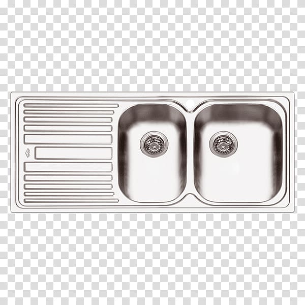 gray stainless steel dual sink, kitchen sink Bowl sink Tap, top view furniture kitchen sink transparent background PNG clipart