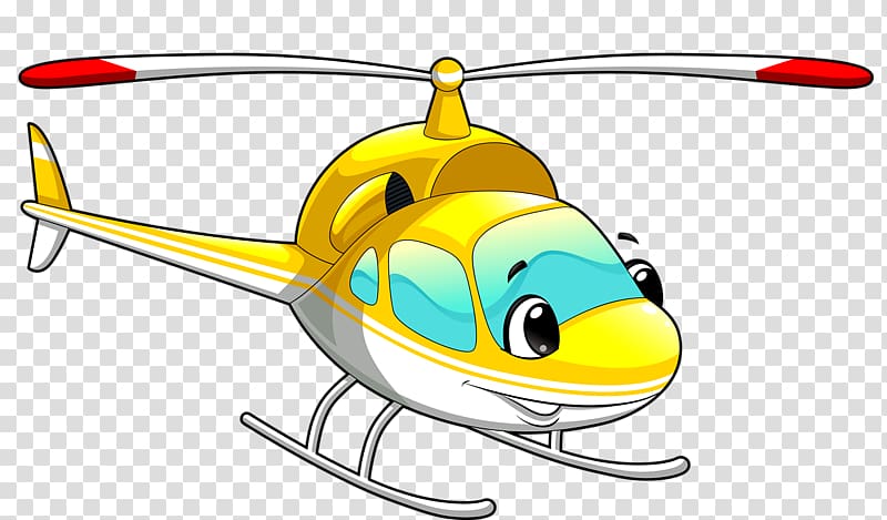 Helicopter Airplane Cartoon Illustration, Hand-painted helicopter transparent background PNG clipart