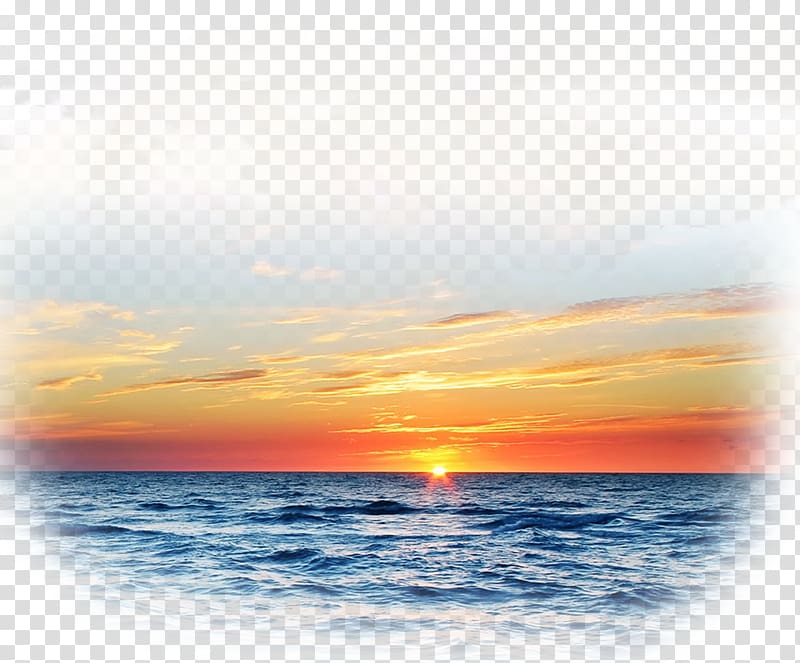 sea at sunset, Los Oceanos (Oceans) BlackBerry Curve Sea Sunset , Sunrise at sea Vision decoration transparent background PNG clipart
