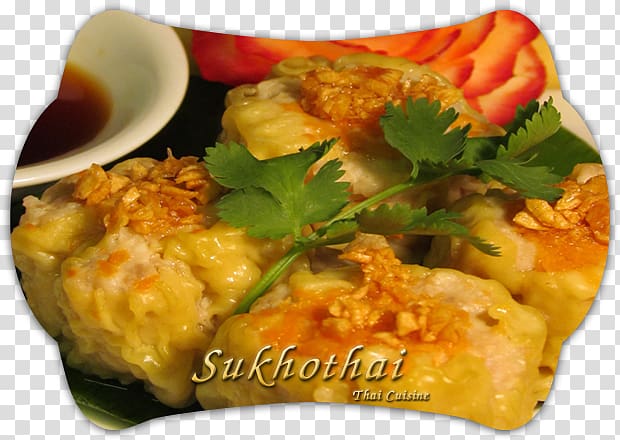 Thai cuisine Dim sum Satay Chicken Indian cuisine, A Thai Restaurant Menú transparent background PNG clipart