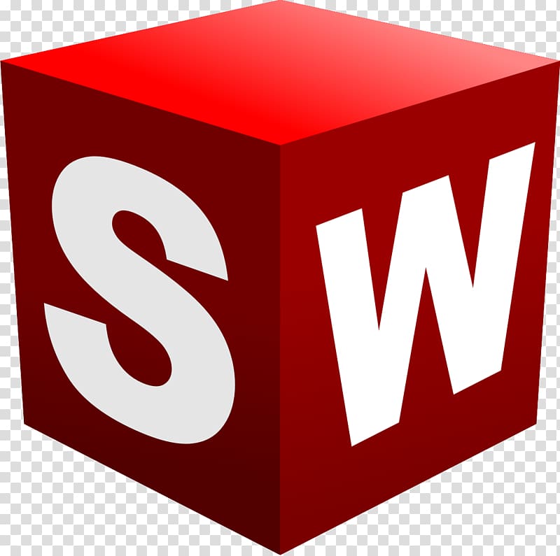 Red and white SW cube illustration, SolidWorks Logo