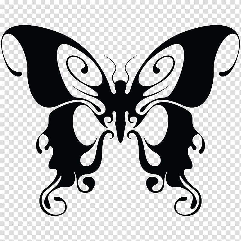 Butterfly Drawing Black and white, butterfly transparent background PNG clipart