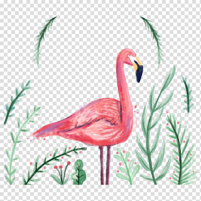 flamingo graphic, Flamingo Wedding invitation , Cartoon Ostrich transparent background PNG clipart