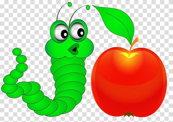 Drawing Illustration, Cartoon bugs eat apples transparent background PNG clipart