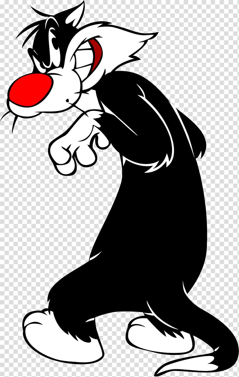 Sylvester Jr Drawing Looney Tunes Black and white sylvester the cat jr  mammal cat Like Mammal carnivoran png  PNGWing