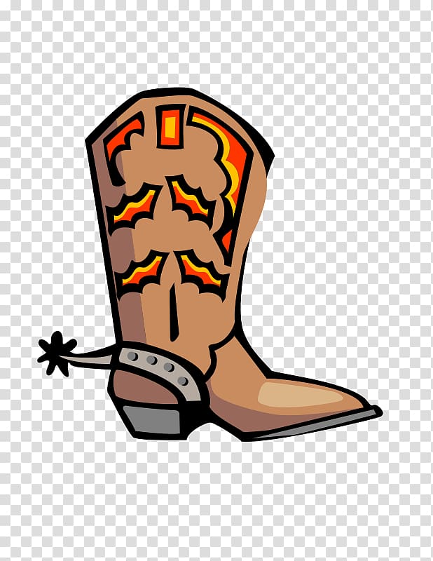 Cowboy boot , Brown cartoon pointed boots transparent background PNG clipart