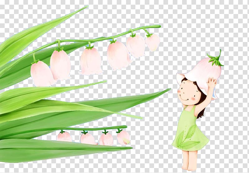 Child Adobe Illustrator, Lily of the valley transparent background PNG clipart