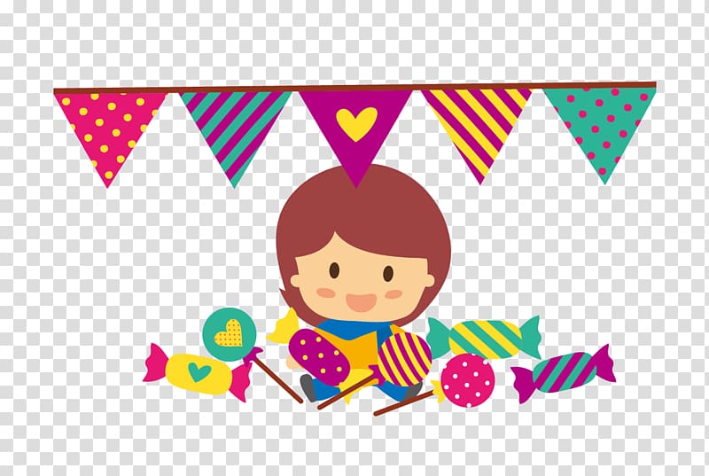 Child, Cute kids birthday candy transparent background PNG clipart