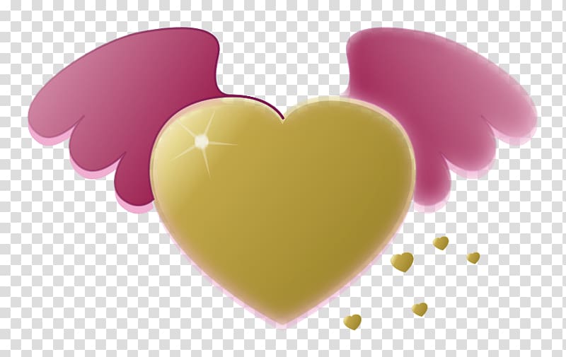 Heart Free Gold , Heart With Wings transparent background PNG clipart