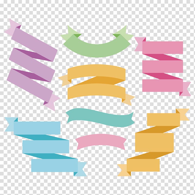 Paper Ribbon Adobe Illustrator, Color ribbon design material transparent background PNG clipart