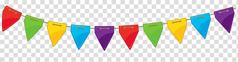 multicolored buntings, Serpentine streamer Birthday , birthday banner transparent background PNG clipart