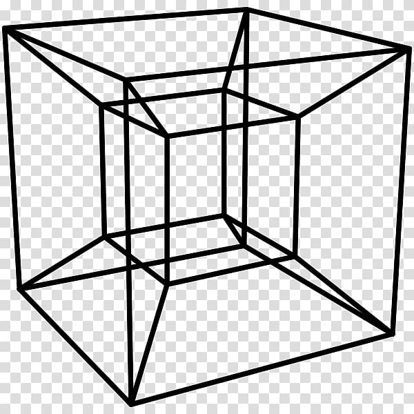 cube illustration, Tesseract Four-dimensional space Hypercube, dimension transparent background PNG clipart