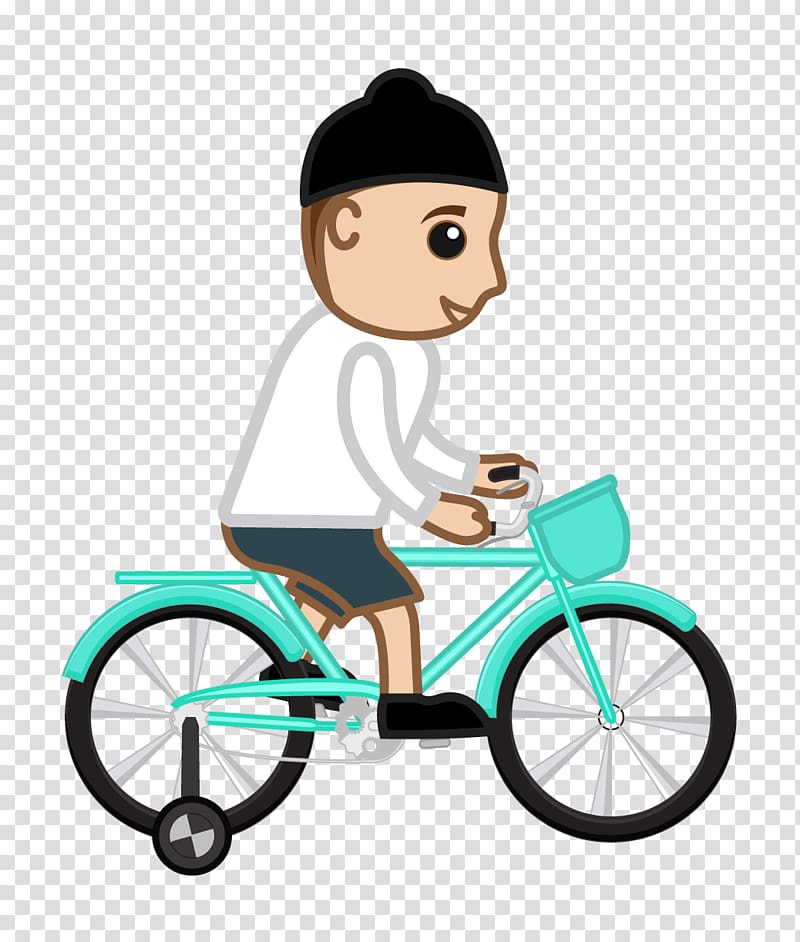 Bicycle Cycling Cartoon, Cartoon boy riding bicycle transparent background PNG clipart