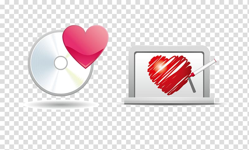 Heart Icon, material Love CD transparent background PNG clipart