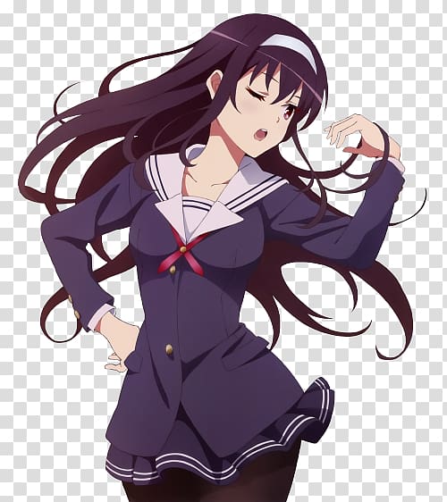 Anime Saekano: How to Raise a Boring Girlfriend Manga Cosplay Character,  MEGUMI KATO, black Hair, manga png | PNGEgg