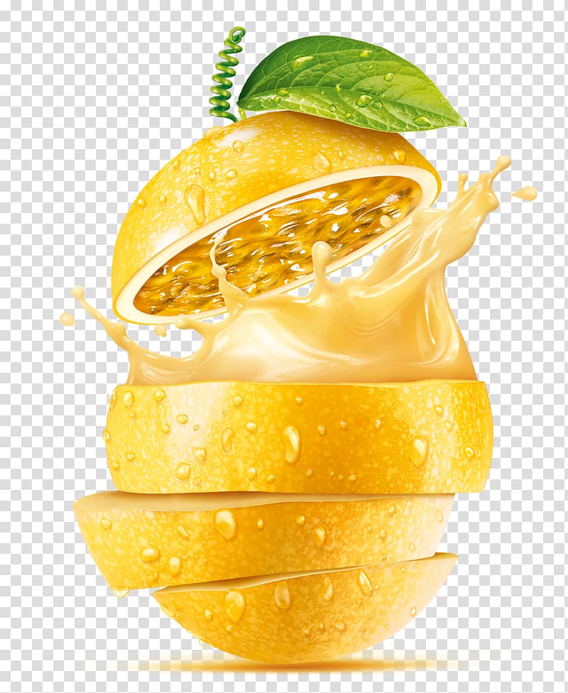 Juice Cocktail Dried fruit, Sliced ​​lemon juice splash effect transparent background PNG clipart