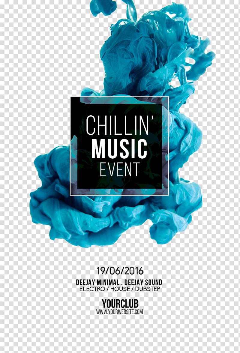 Chillin' Music Event advertisement, Ink Water Liquid Display resolution , English WordArt transparent background PNG clipart