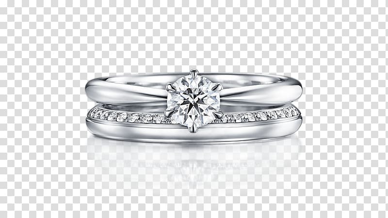 Wedding ring Platinum Engagement, ring transparent background PNG clipart