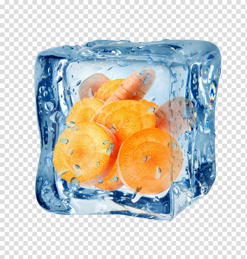 Vegetarian cuisine Frozen food Chili pepper Ice cube , Frozen carrots transparent background PNG clipart
