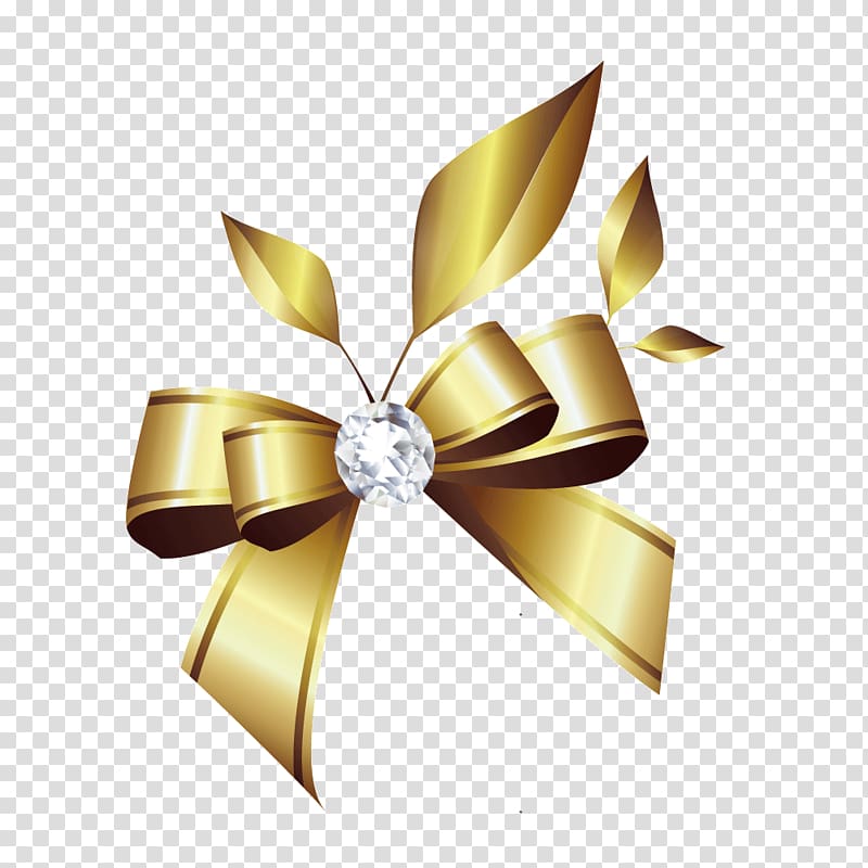 gold bow illustration, Diamond Jewellery Brilliant Ribbon, diamond bow transparent background PNG clipart