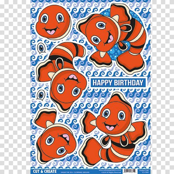 Paper Decoupage Art Craft, clown fish transparent background PNG clipart